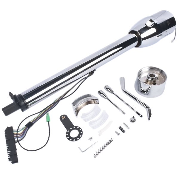 A3-汽车转向柱 28" Chrome Automatic GM Universal Steering Column w/ 9 Hole Wheel Adapter No Key-4