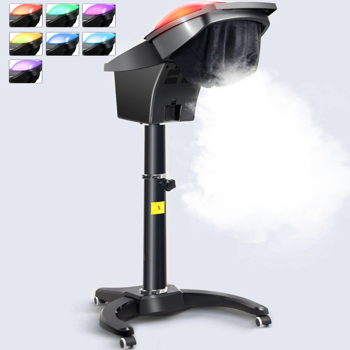 烘发机，用于头发的喷雾机，带7种灯光和臭氧功能，可定时，可调雾量，可调温度