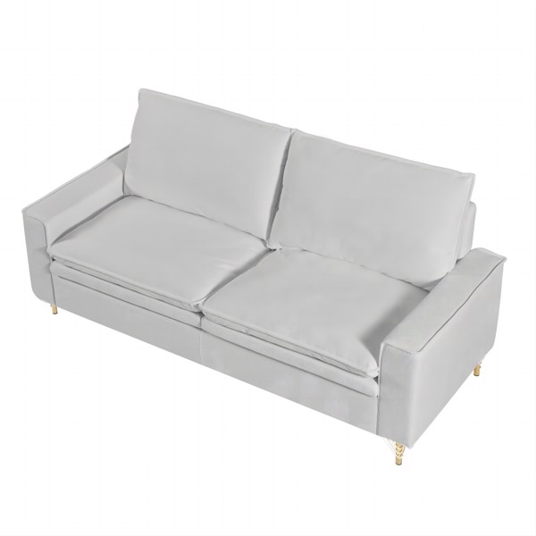 白色，绒布室内双人沙发，金属脚，199.5*80.5*97cm-6
