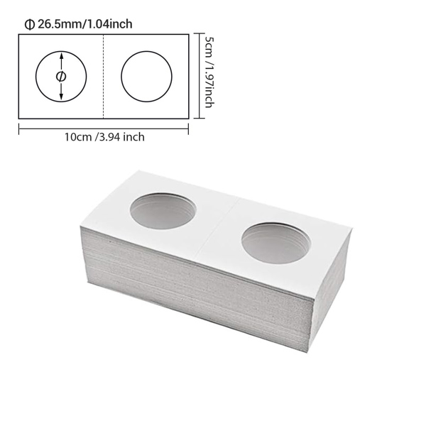 硬币纪念币护币纸夹钱币收藏保护纸卡片 一盒50张( 内直径:26.5mm)-1