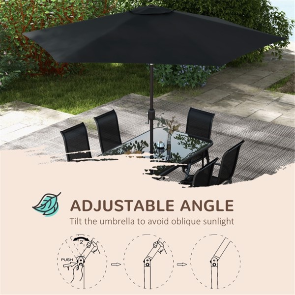 户外餐桌椅套餐带雨伞 -6