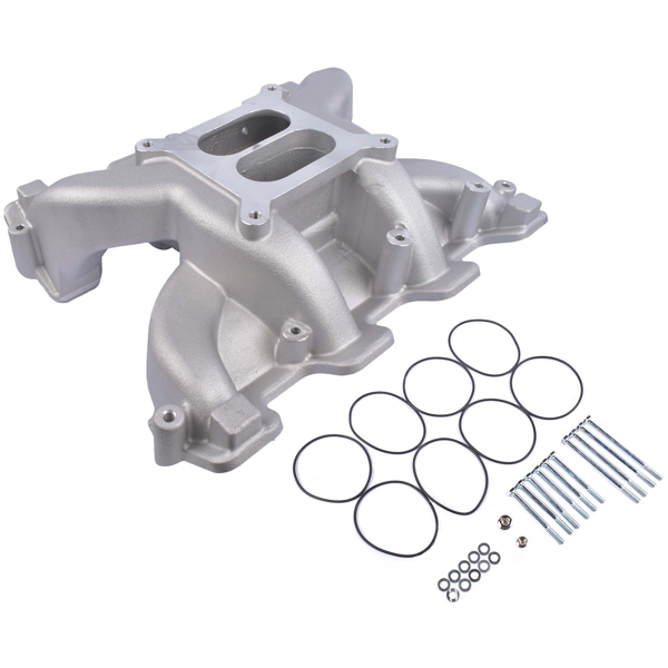 进气歧管 Dual Plane Carbureted Mid-Rise Intake Manifold Fits for Chevy Corvette LS1/LS2/LS6 5.7 6.0L Cadillac CTS 5.7L 300-130-4