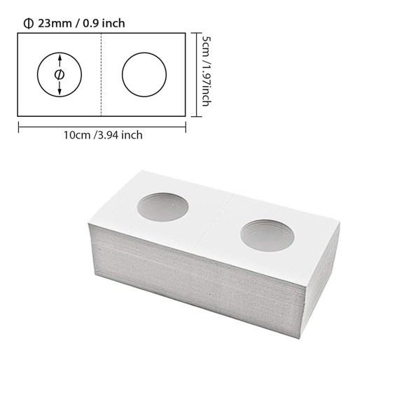 硬币纪念币护币纸夹钱币收藏保护纸卡片 一盒50张( 内直径:23mm)-1