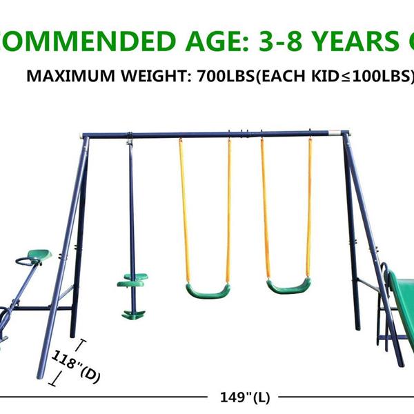 带滑梯的金属秋千-4