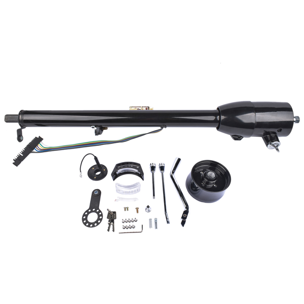 A3- 汽车转向柱 32" Black Stainless Automatic Tilt Steering Column Shift with Key, Adapter-1