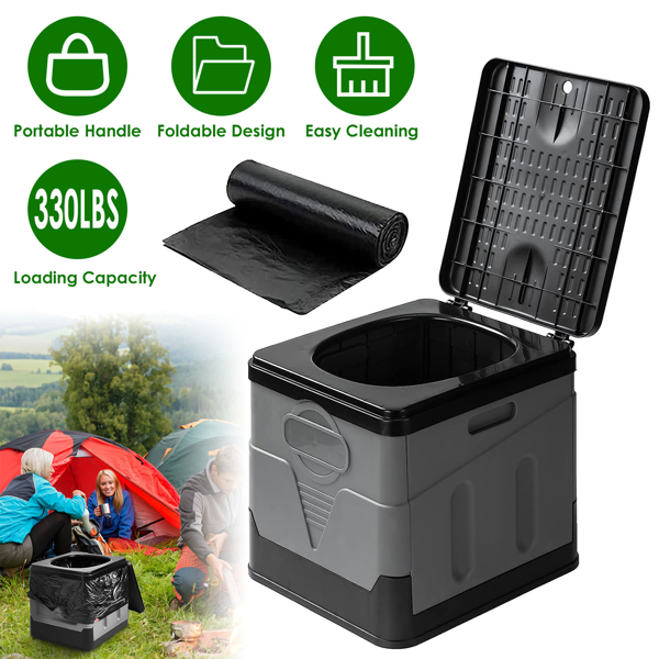 Portable toilet with carrying bag Foldable emergency toilet with lid (not shipped on weekends) - 14