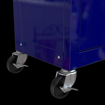 带轮子和抽屉的高容量滚动工具箱，8 抽屉工具储物柜--蓝色