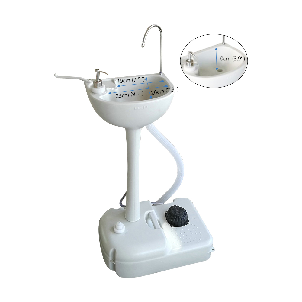 Portable Outdoor Wash Basin Removable White Travel Sink Camping Shower  Station