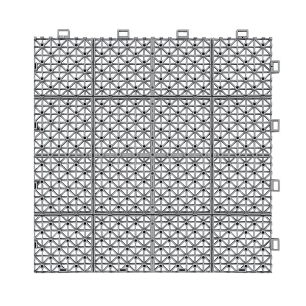 12 x 12 英寸灰色互锁甲板瓷砖塑料防水户外全天候防滑浴室淋浴阳台门廊坚固承重高达 6613 磅，玫瑰花图案 12 件装-5