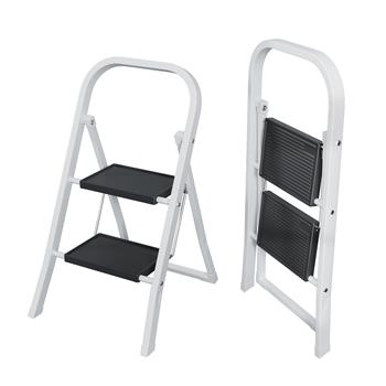 2 步梯，成人梯凳，带宽防滑踏板的折叠梯凳，坚固的钢梯