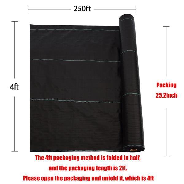 3.5oz Weed Barrier Landscape Fabric 4ft x 250ft, Dual-Layer Heavy-Duty Landscape Fabric for Garden, Greenhouse, Pathway, Orchard Weed Control, Easy to Set-up-6