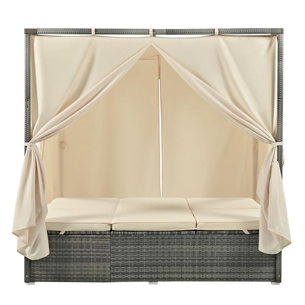 U 型可调节太阳床，带窗帘，舒适度高，3 种颜色-12