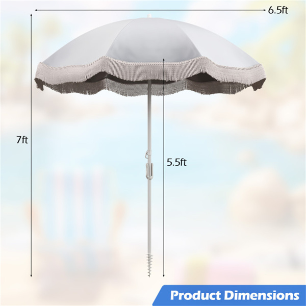 6.5英尺户外伞，优雅白（amazon shipping-发货，WALMART/AMAZON禁止销售）周末不发货-1