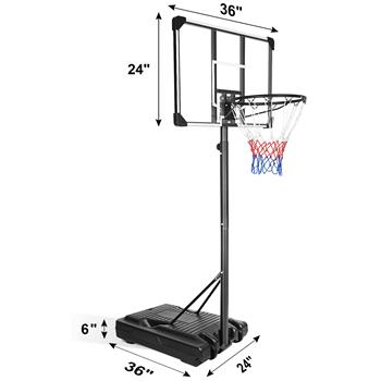 便携式篮球架和篮球门篮球架高度可调 6.2-8.5 英尺，带 35.4 英寸透明篮板和轮子，适用于青少年户外室内篮球架游戏