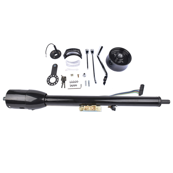 A3- 汽车转向柱 32" Black Stainless Automatic Tilt Steering Column Shift with Key, Adapter-6