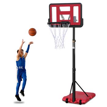 适用于户外高度可调的 4.8 至 7.7 英尺篮球架 44 英寸篮板便携式篮球架系统，配有稳定的底座和轮子