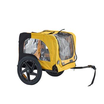 黄色户外重型可折叠实用宠物推车狗托架自行车拖车