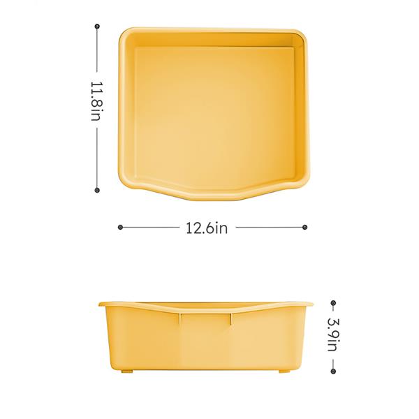 带 6 个箱子的儿童玩具收纳柜，多功能育儿室收纳柜儿童家具套装玩具收纳柜单元，带 HDPE 架子和箱子，适用于游戏室、卧室、客厅（黄白色）-2