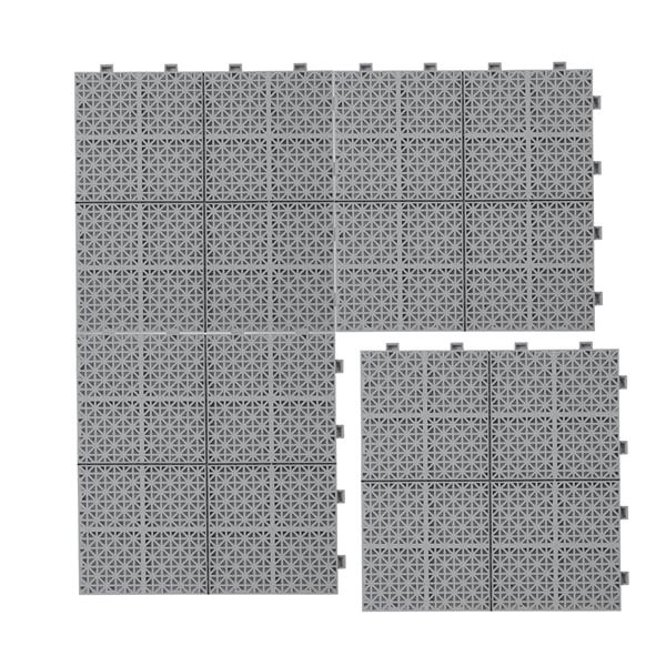 12 x 12 英寸灰色互锁甲板瓷砖塑料防水户外全天候防滑浴室淋浴阳台门廊坚固承重高达 6613 磅，玫瑰花图案 12 件装-3