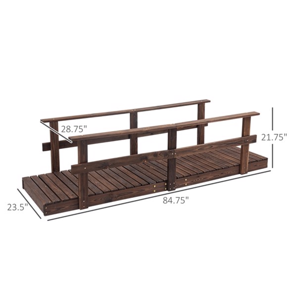5FT 木制花园桥弧形人行天桥 （ Amazon Shipping）（WalMart禁售）（周末不发货）-3
