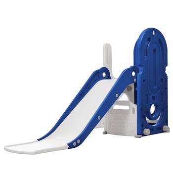 幼儿攀爬架和滑梯套装 4 合 1，儿童游乐场攀爬架独立式滑梯玩具套装带篮球架组合，适合婴儿室内和室外