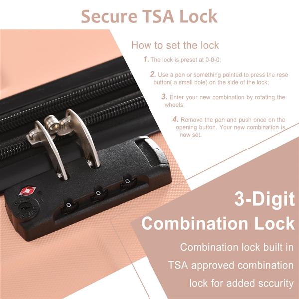 硬壳行李旋转行李箱，带 TSA Lock 轻便 20 英寸（单个行李箱）-17