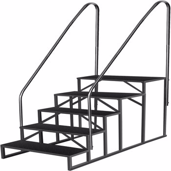 房车阶梯 5 阶梯，防滑房车阶梯，带扶手的热水浴缸阶梯，660 磅房车梯，适用于第五轮房车，活动房屋阶梯