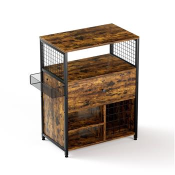与 Cricut 机器兼容的工艺品组织和储物柜、带抽屉和 25 个乙烯基卷架的工艺品柜、适用于家庭工艺品室的工艺品桌工作站。质朴的棕色。
