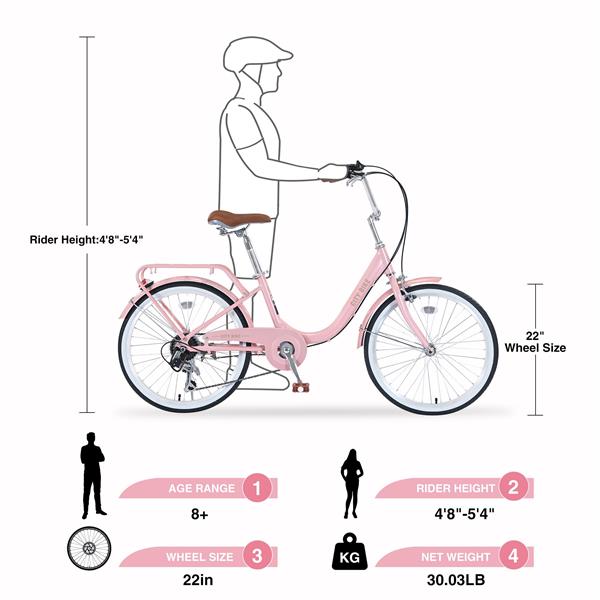 7 速，钢架，多种颜色 22 英寸女孩自行车-6