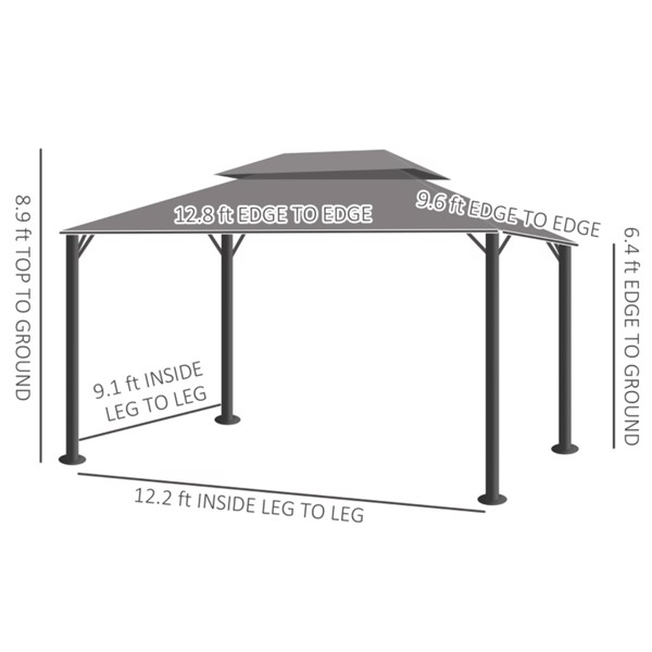 10ft x 10ft 露台凉亭，室外露台凉亭 -AS （ Amazon Shipping）（WalMart禁售）（周末不发货）-3