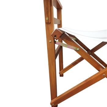 折叠椅 木制导演椅 帆布折叠椅 折叠椅 杨木+帆布 (颜色：白色)