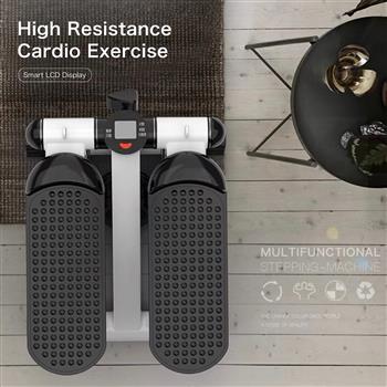 迷你健身踏步机 - 300 磅承重能力，带液晶显示器的液压健身踏步机