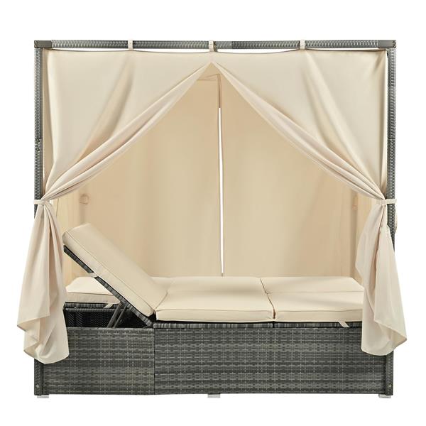 U 型可调节太阳床，带窗帘，舒适度高，3 种颜色-26