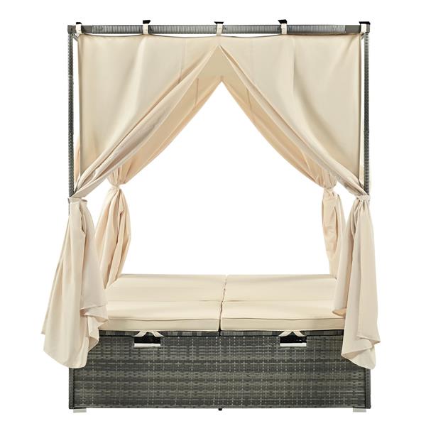 U 型可调节太阳床，带窗帘，舒适度高，3 种颜色-21