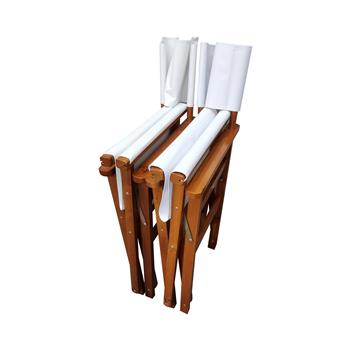 折叠椅 木制导演椅 帆布折叠椅 折叠椅 2 件/套 杨木 + 帆布 (颜色：白色)