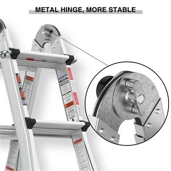 带轮子的铝制多位置梯子，300 磅重量等级，17 英尺