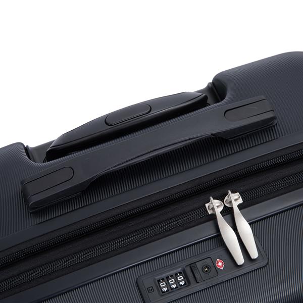 件套行李箱套装 PC 轻便耐用可扩展手提箱，带两个挂钩、双旋转轮、TSA 锁，(21/25/29) 黑色-10