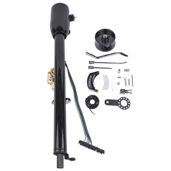 A3- 汽车转向柱 32" Black Stainless Automatic Tilt Steering Column Shift with Key, Adapter-5