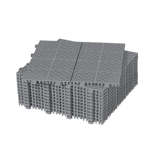 12 x 12 英寸灰色互锁甲板瓷砖塑料防水户外全天候防滑浴室淋浴阳台门廊坚固承重高达 6613 磅，玫瑰花图案 12 件装-4