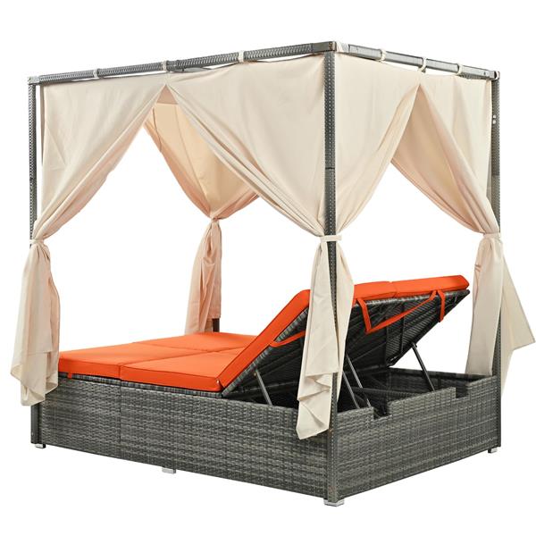 U 型可调节太阳床，带窗帘，舒适度高，3 种颜色-16