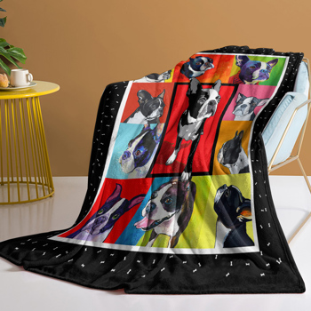 自产法莱绒毛毯   BMFT3272色块法斗  130X150cm