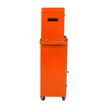 可拆卸 5 抽屉工具箱，带底柜和一个可调节搁板-橙色