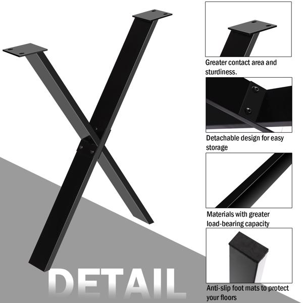 桌腿，28 英寸家具脚，重型铁和可拆卸设计，DIY X 形金属桌腿，适用于咖啡桌、长凳、橱柜、沙发、椅子-2