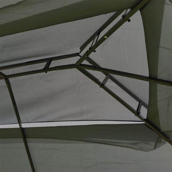 13x10 户外露台凉亭天篷帐篷，带通风双顶和蚊帐（四面可拆卸网状屏幕），适用于草坪、花园、后院和甲板，灰色顶部-14