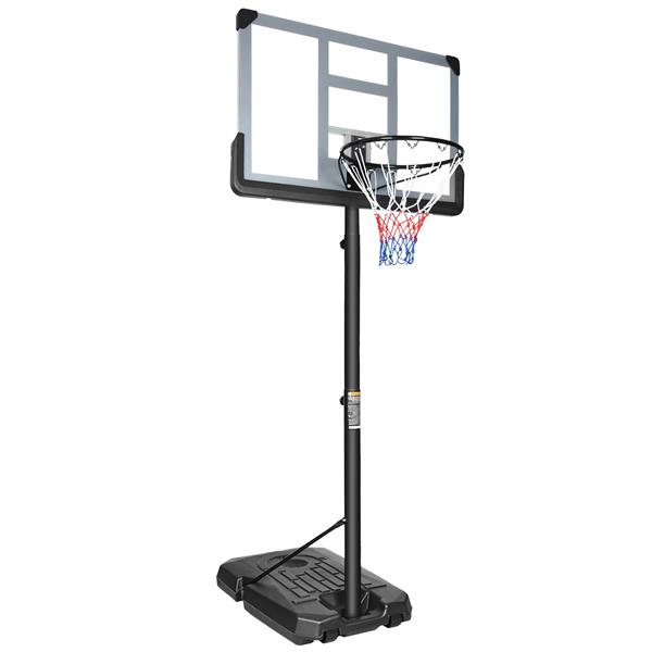 Portable Basketball Stand Backboard System Stand Height Adjustable 6.6ft - 10ft with 44 Inch Backboard and Wheels for Adults Youth Outdoor Indoor Basketball Stand Game Set - 23