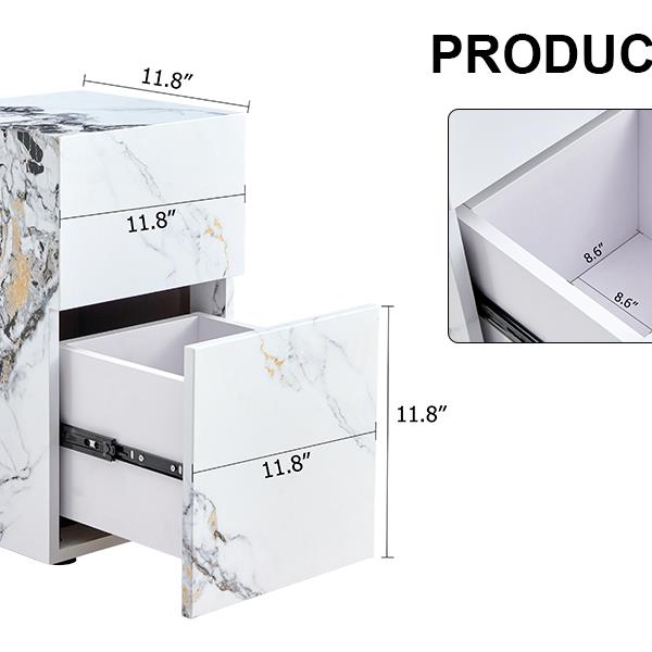 紧凑型 MDF 咖啡桌：11.81x11.81x19.69 英寸，时尚的纹理设计-21