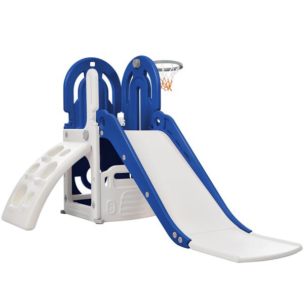 幼儿攀爬架和滑梯套装 4 合 1，儿童游乐场攀爬架独立式滑梯玩具套装带篮球架组合，适合婴儿室内和室外-4