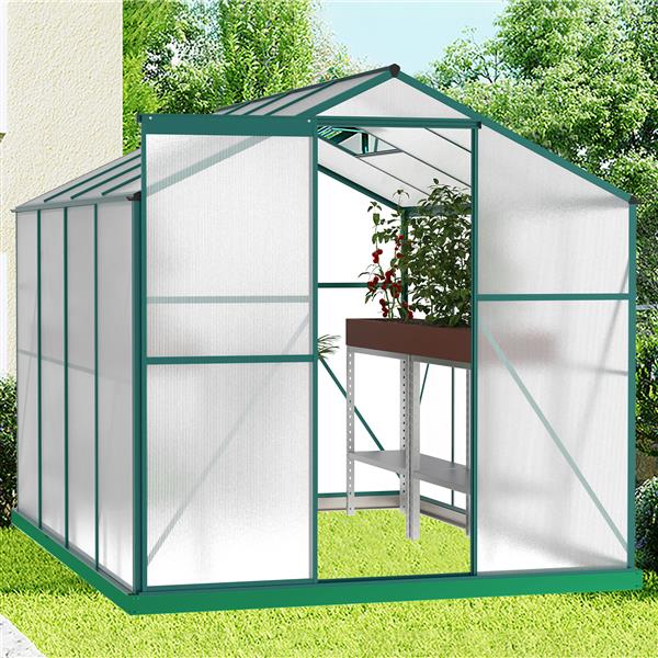 聚碳酸酯温室，6 英尺 x 8 英尺重型步入式植物园温室，适用于后院/户外-16