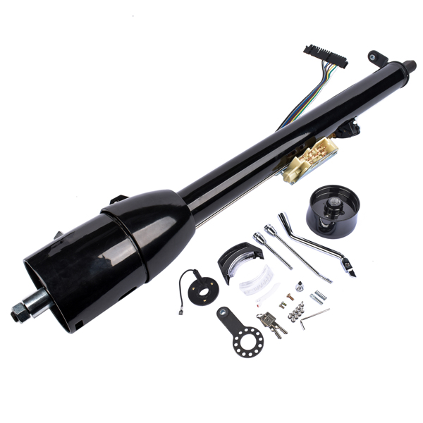 A3- 汽车转向柱 30'' Automatic Tilt Steering Column with Key + 9 Holes Steering Wheels Adapter-2