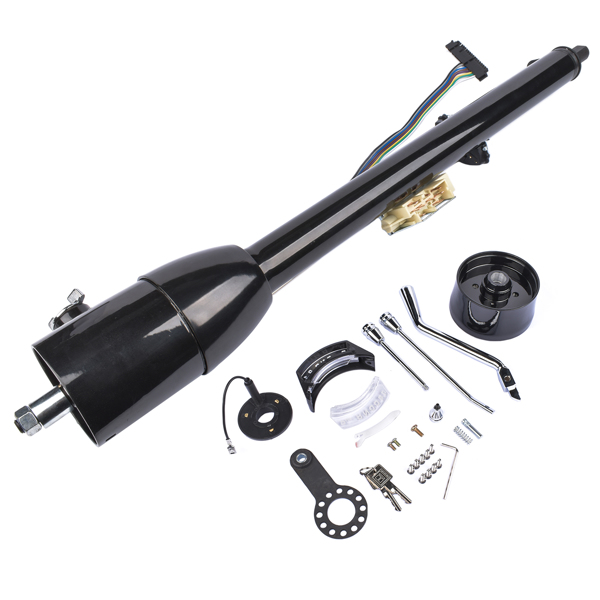 A3- 汽车转向柱 32" Black Stainless Automatic Tilt Steering Column Shift with Key, Adapter-2